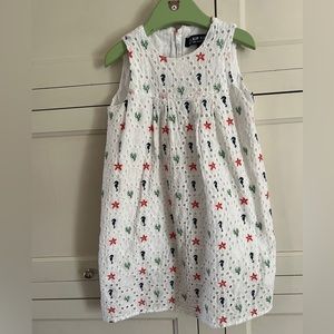 Kiel James Patrick Shift Sea Shells Eyelet Dress